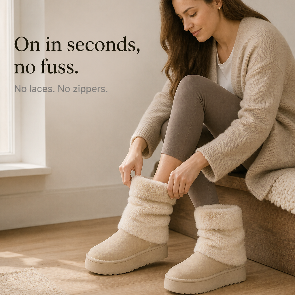 Carolanne | Bottes d'hiver mi-mollet à plateforme en fausse fourrure