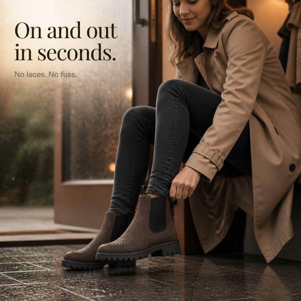 Dreya | Wide-Fit Stretch-Panel Chelsea Boots