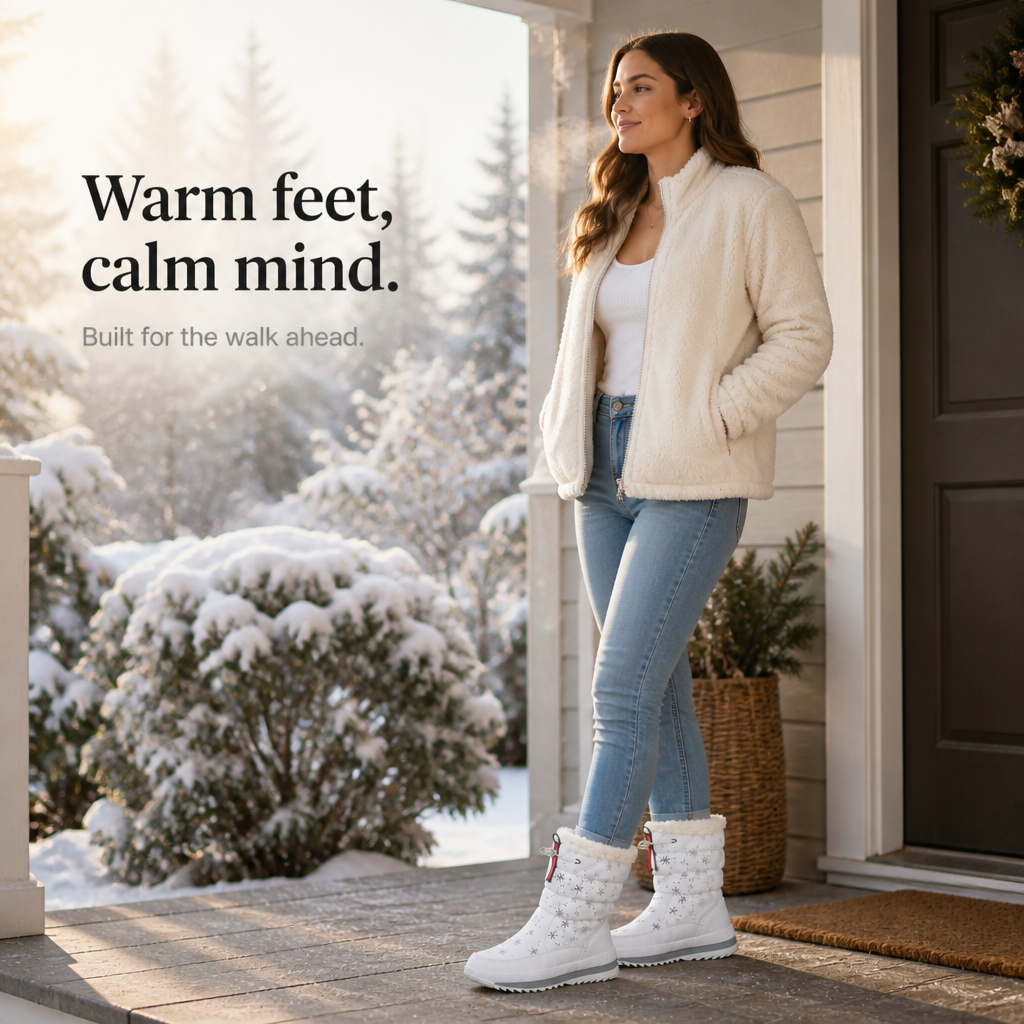 Julie-Pier | Snowflake-Print Plush-Lined Winter Boots