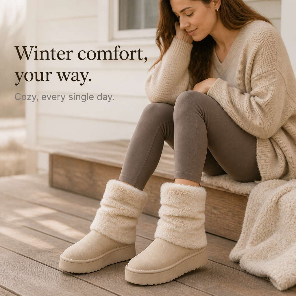 Carolanne | Bottes d'hiver mi-mollet à plateforme en fausse fourrure