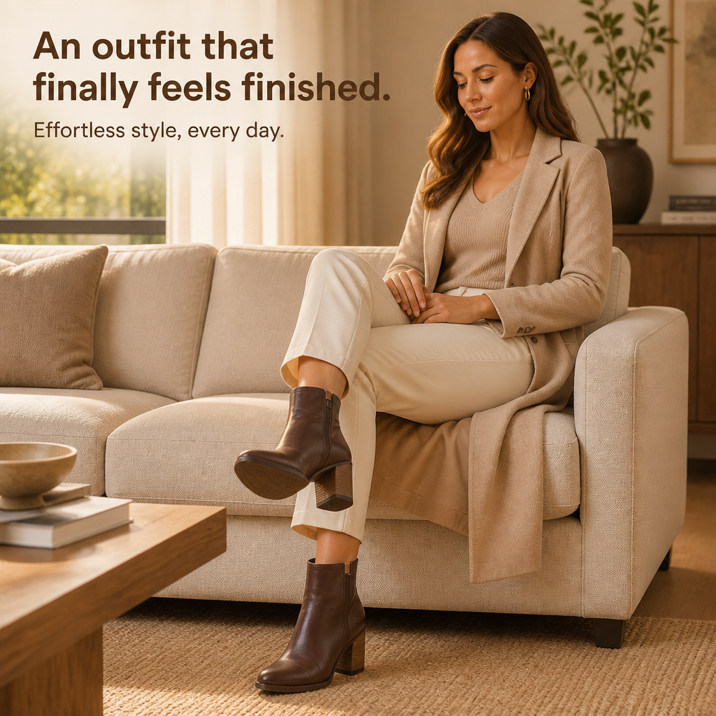 Rayleigh | Bottines élégantes en cuir à talon carré