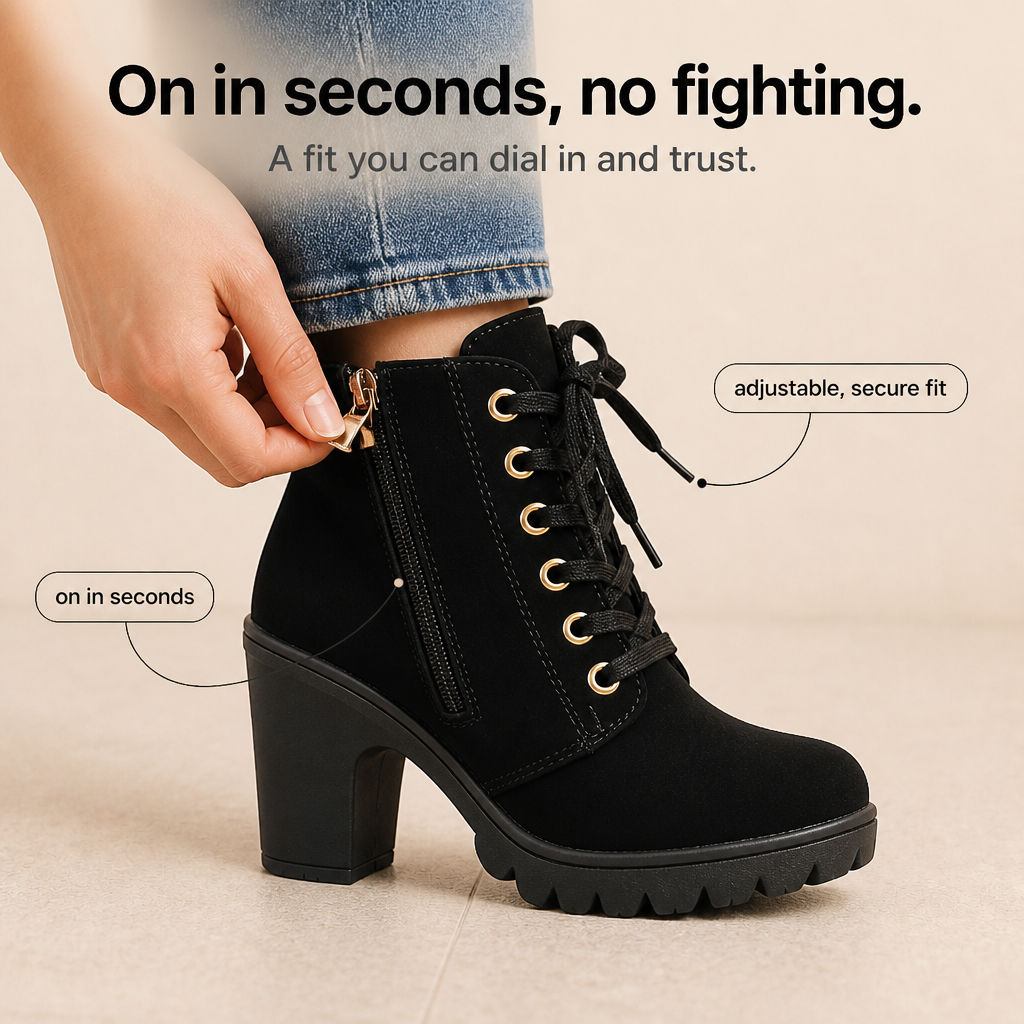 Ayushi | Bottines Sole à gros talon carré