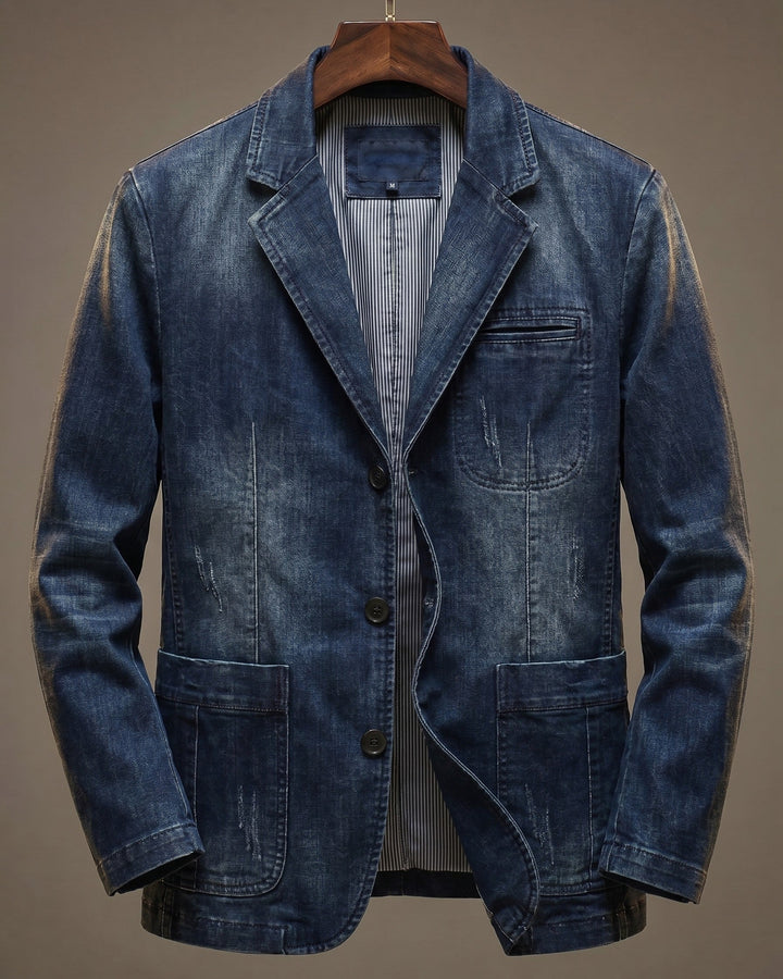 Salvatore Cotton Blazer Dark Denim