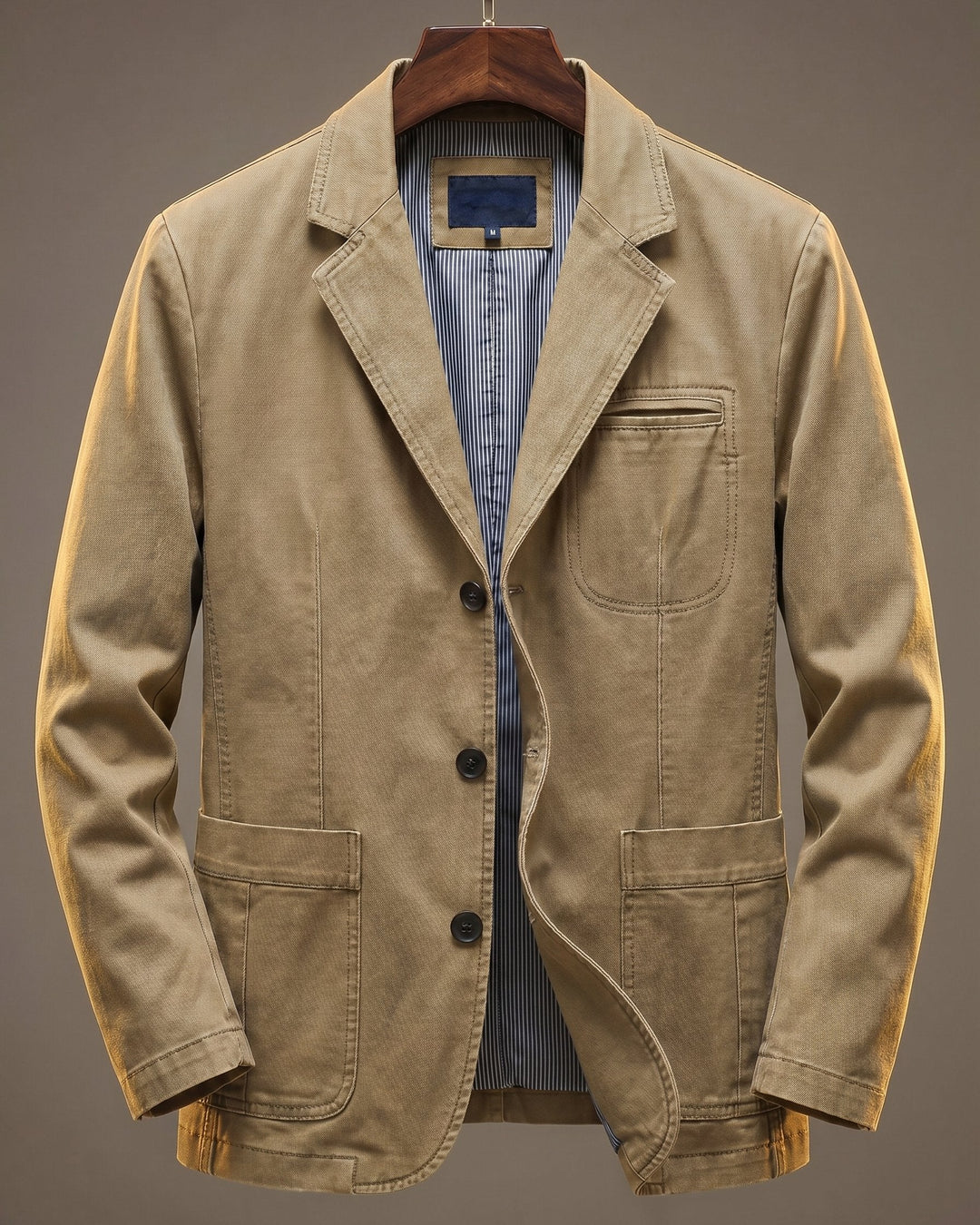 Salvatore Cotton Blazer Khaki