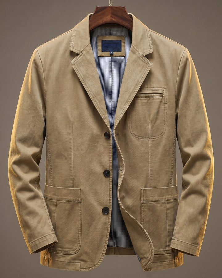 Salvatore Cotton Blazer Khaki