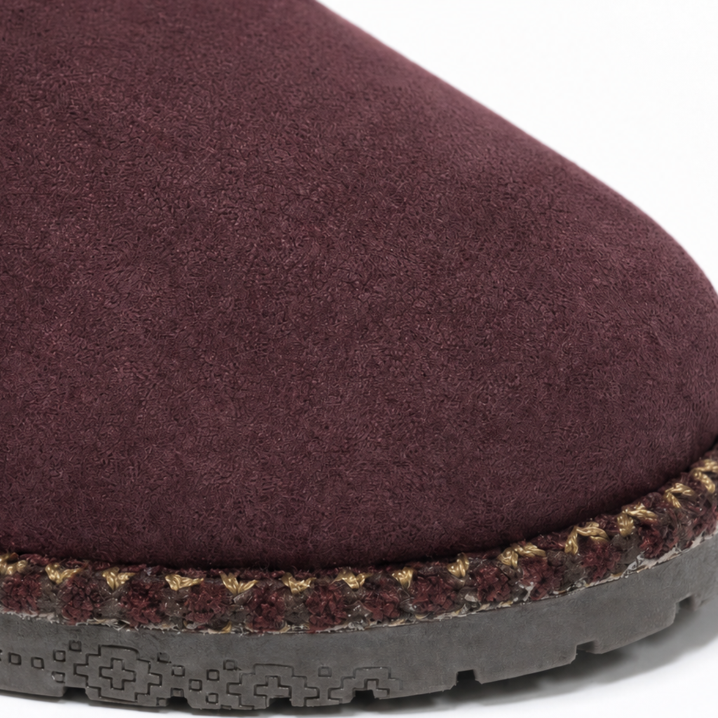 Aryana | Bottines en daim mi-mollet à maille torsadée et revers