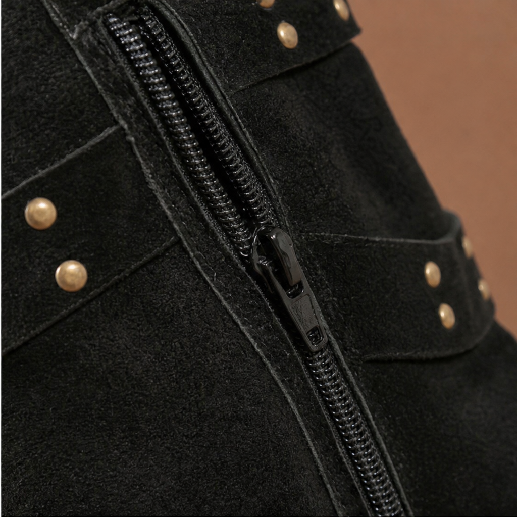 Rubab | Studded Slouch Knee-High Boots