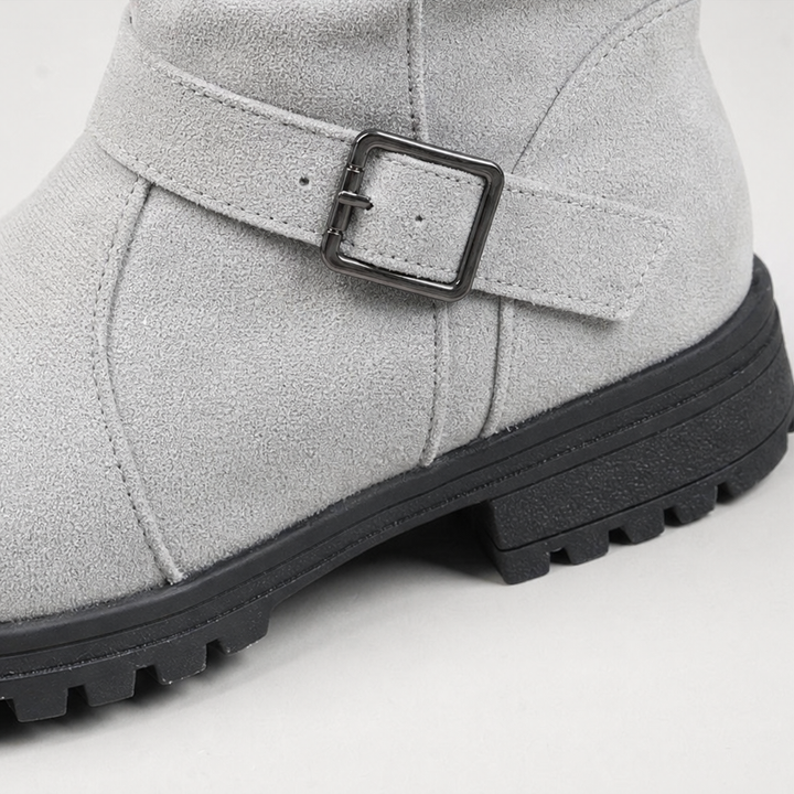 Calleigh | Bottines à bout large, semelle crantée et poignets côtelés