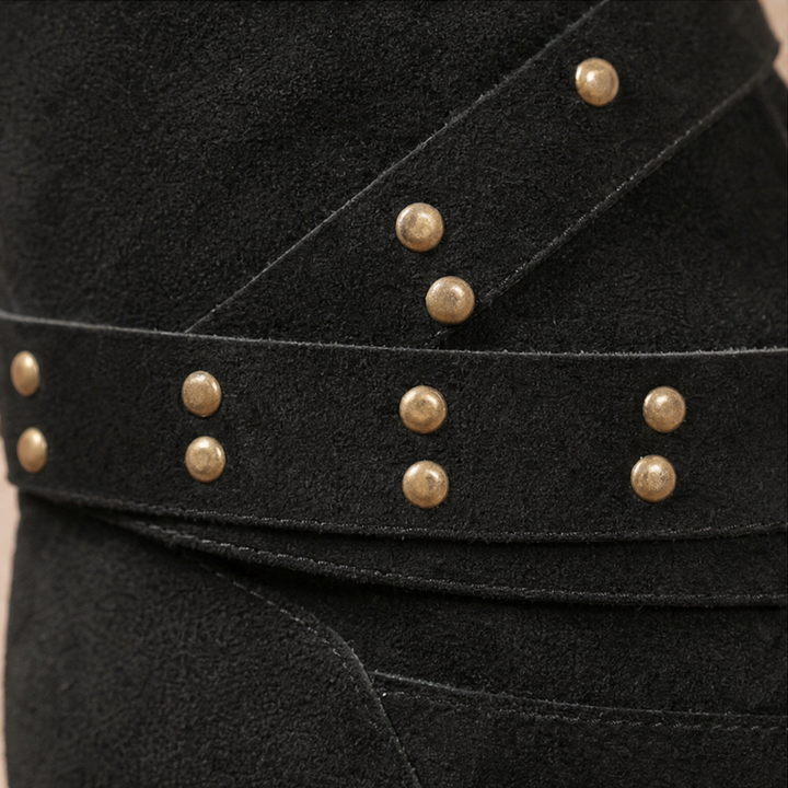 Rubab | Studded Slouch Knee-High Boots