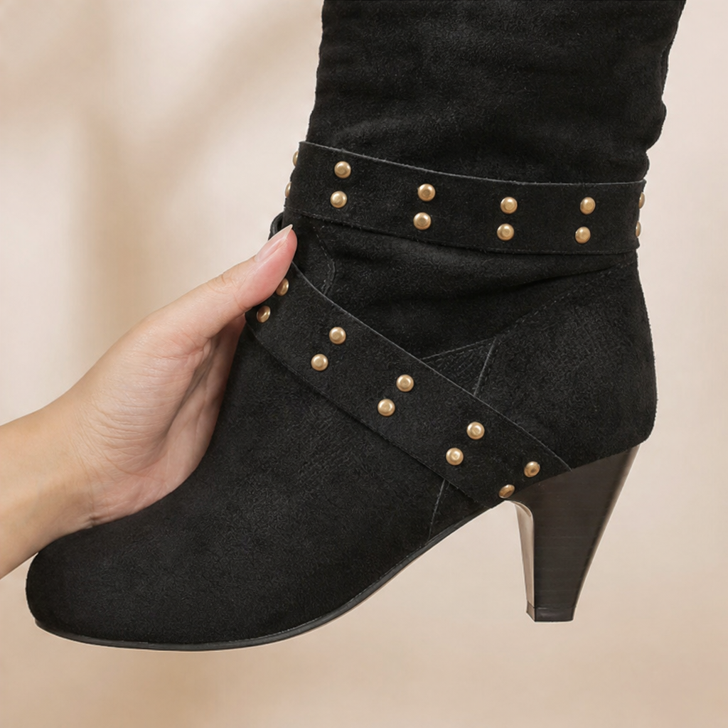 Rubab | Studded Slouch Knee-High Boots