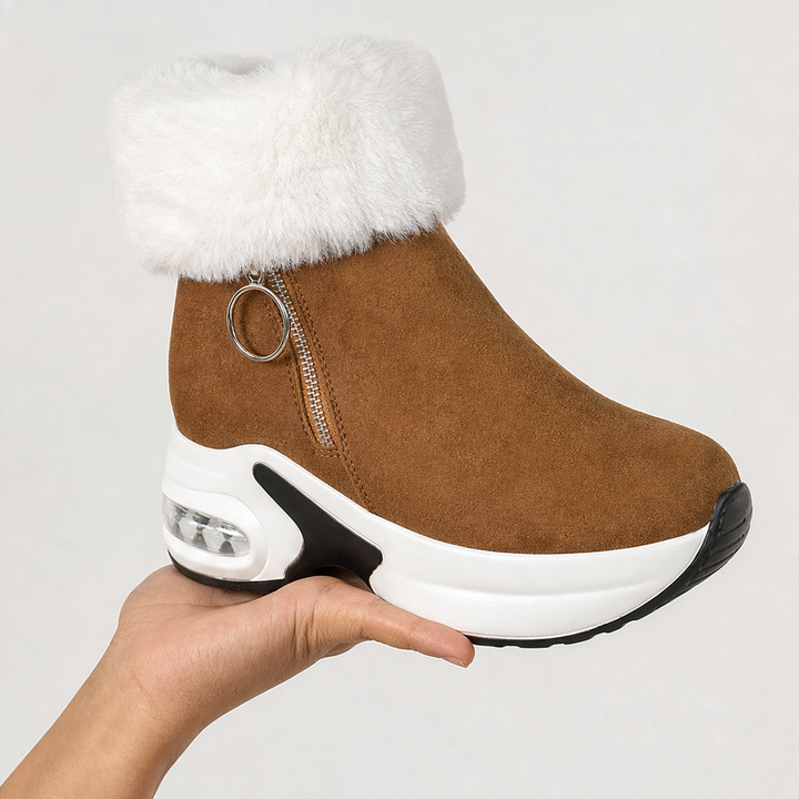 Karyanne | Bottines compensées doublées en peluche
