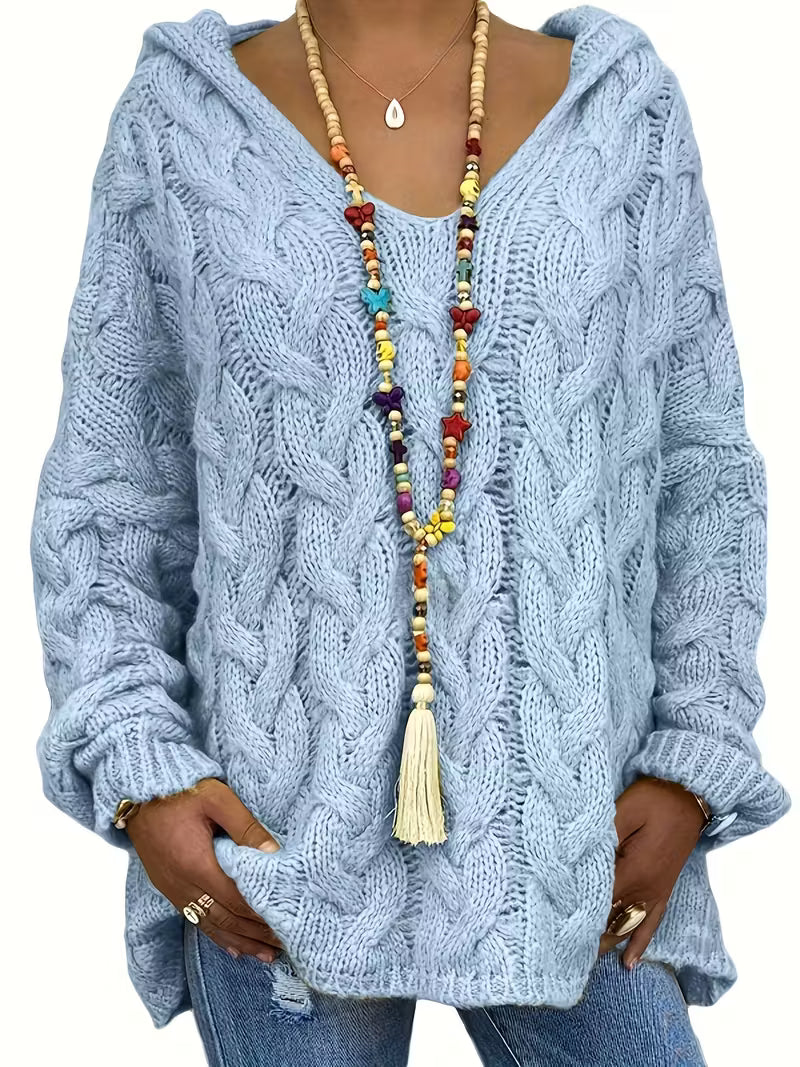 Lydia | Pull à capuche en grosse maille