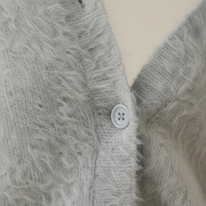 Marla | Fluffy V-Neck Button Cardigan