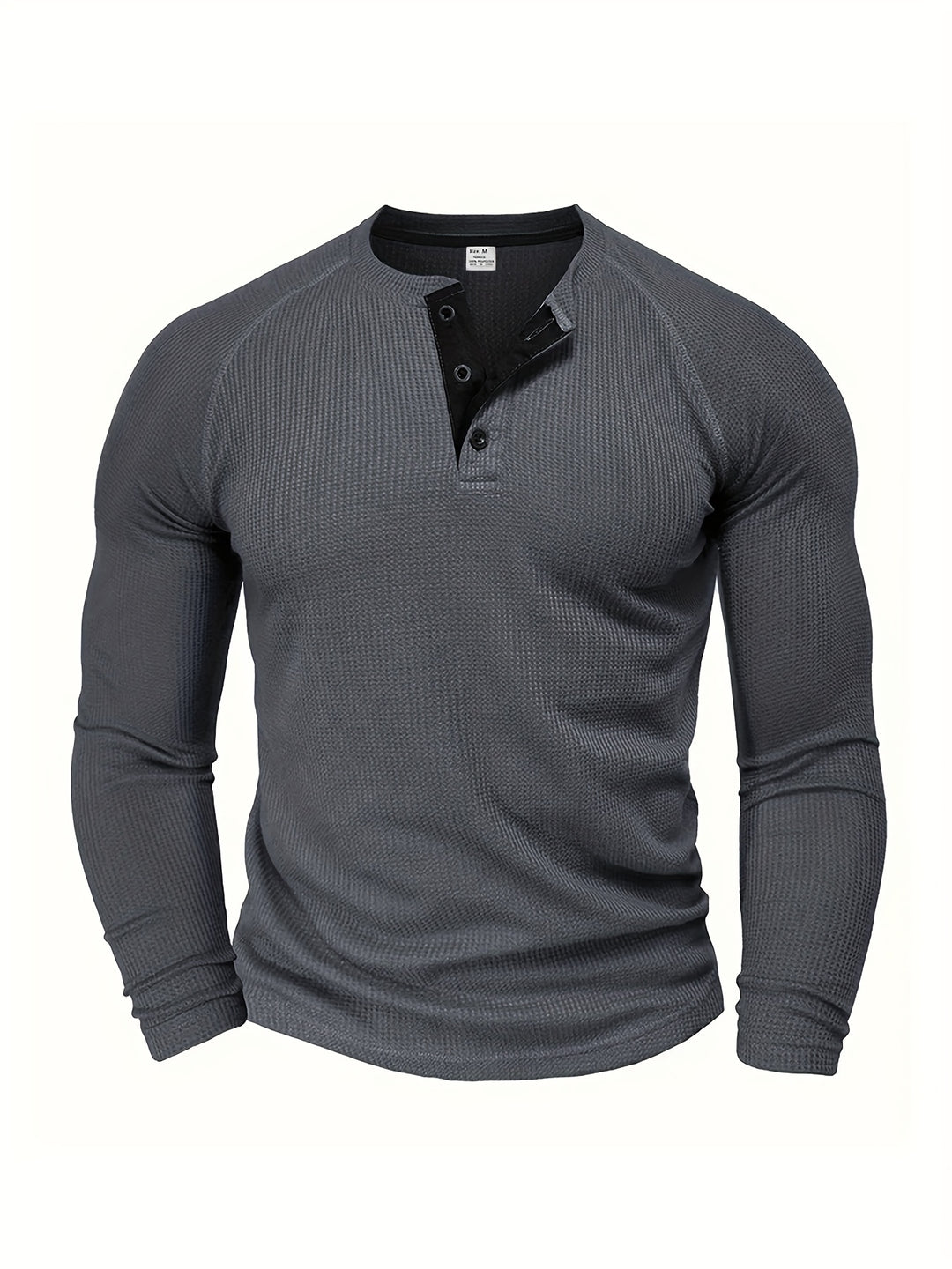 Reid | Waffle-Knit Henley Long Sleeve
