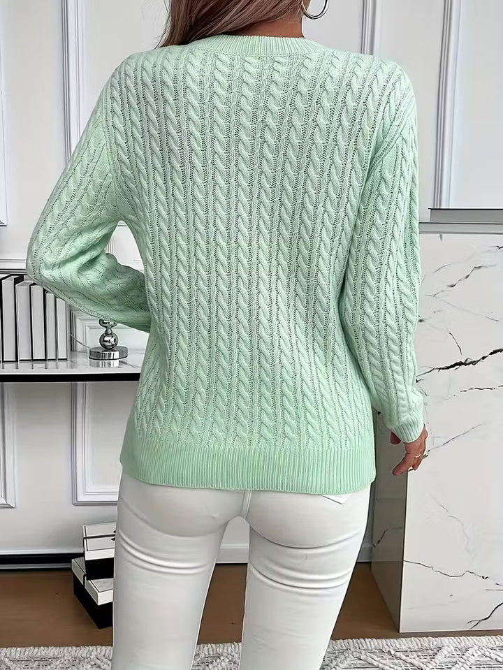 Adriana | Pull douillet à manches longues en maille torsadée