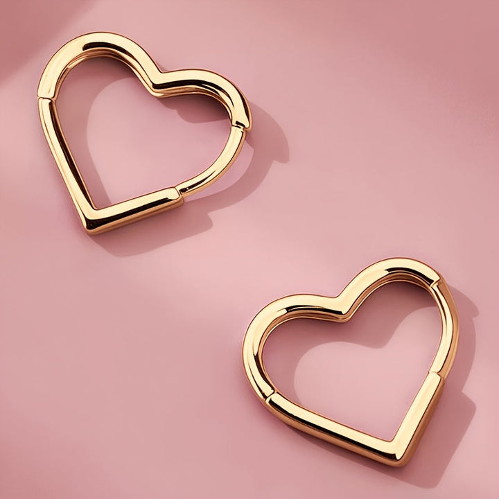 Eve | Golden Heart Stainless Steel Earrings