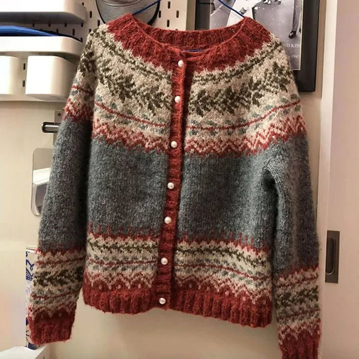 Luci | Fair Isle Knit Button-Up Cardigan