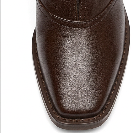 Sarah-Elizabeth | PU Leather Sculpted Heel Ankle Boots