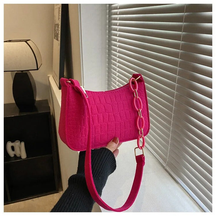 Sable | Elegant Shoulder Bag In Crocodile-Embossed Design