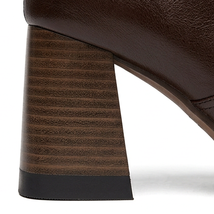 Sarah-Elizabeth | PU Leather Sculpted Heel Ankle Boots