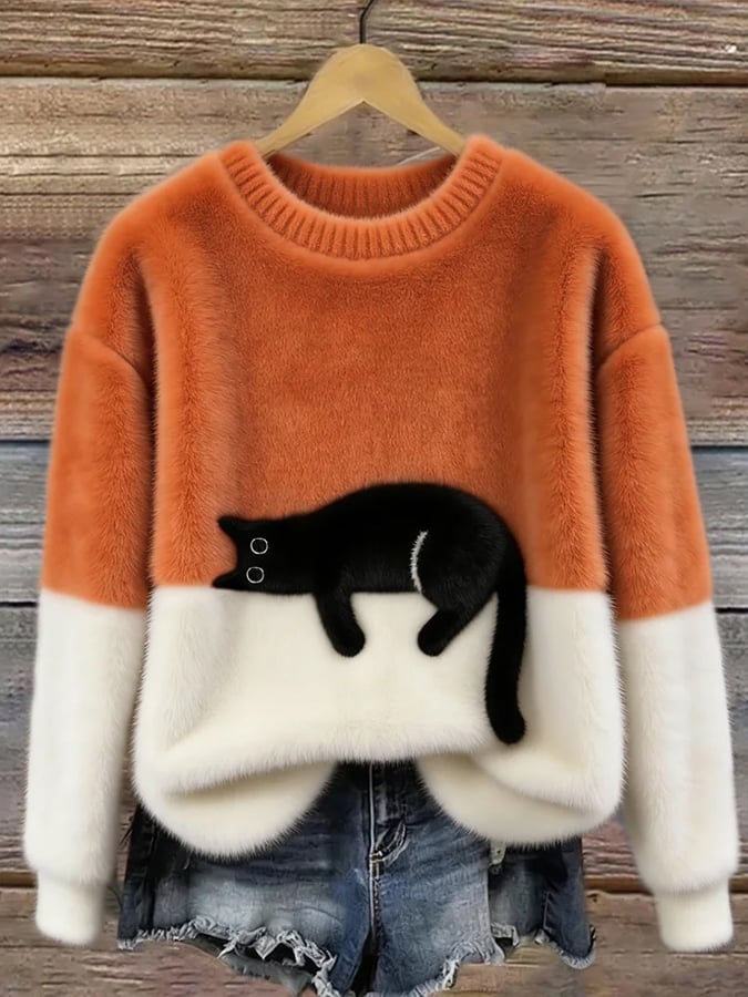 Caitlin | Pull décontracté à motif chat