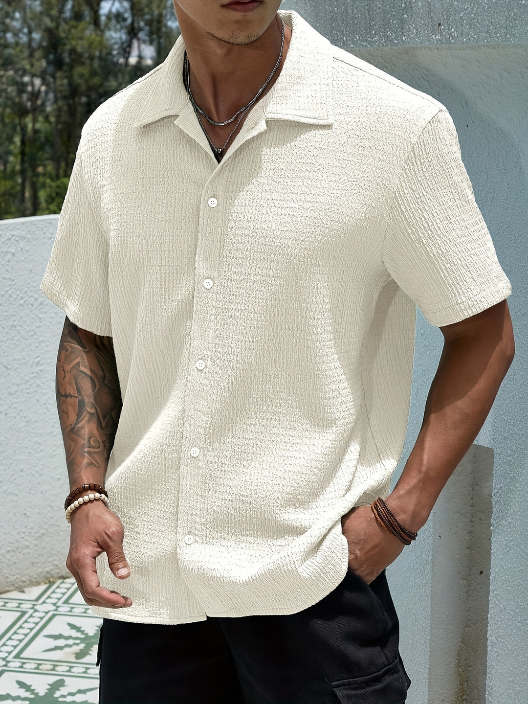 Cole | Classic Short Sleeve Button-Up Shirt