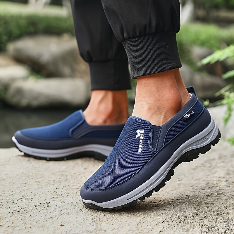 Marcus Slip-On Outdoor Walking Loafers - Navy worn