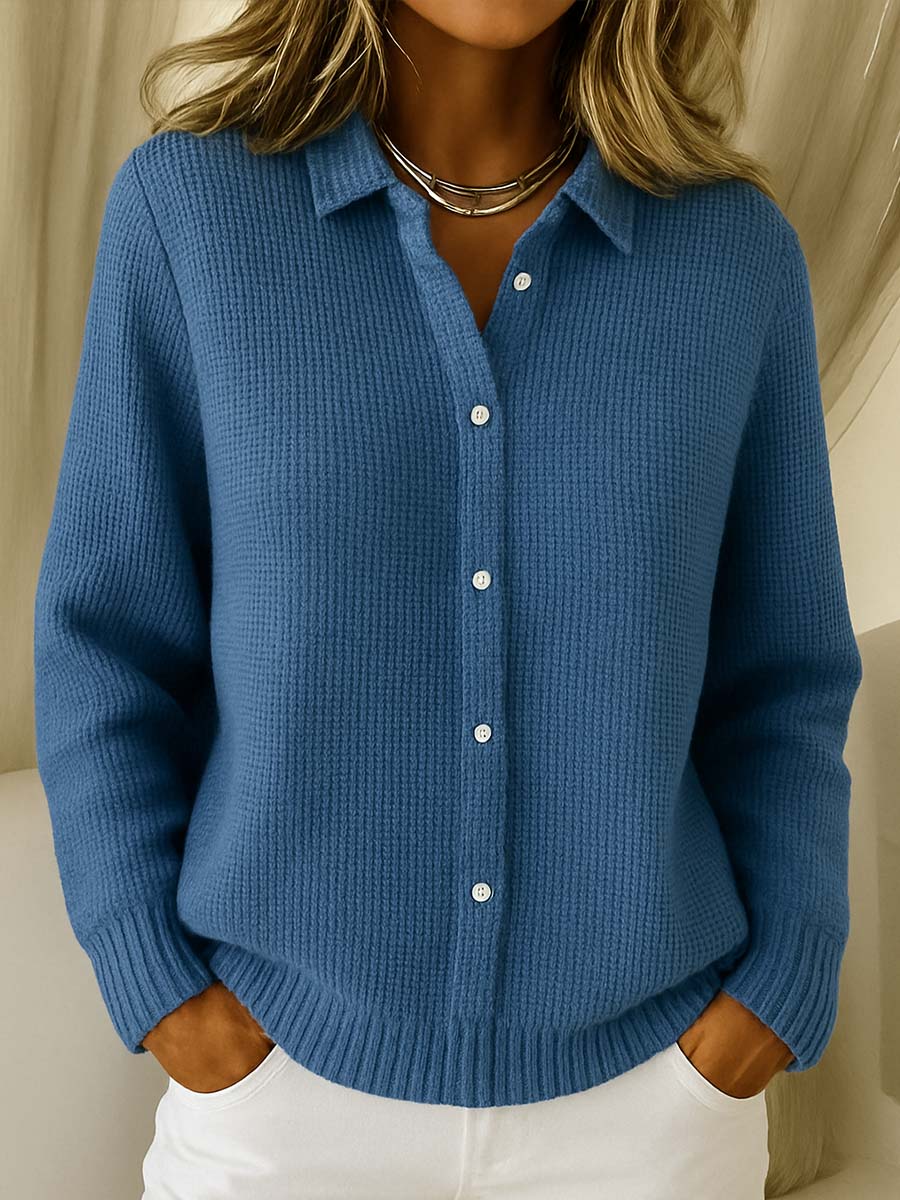 Olive | Cozy Button-Front Knit Sweater