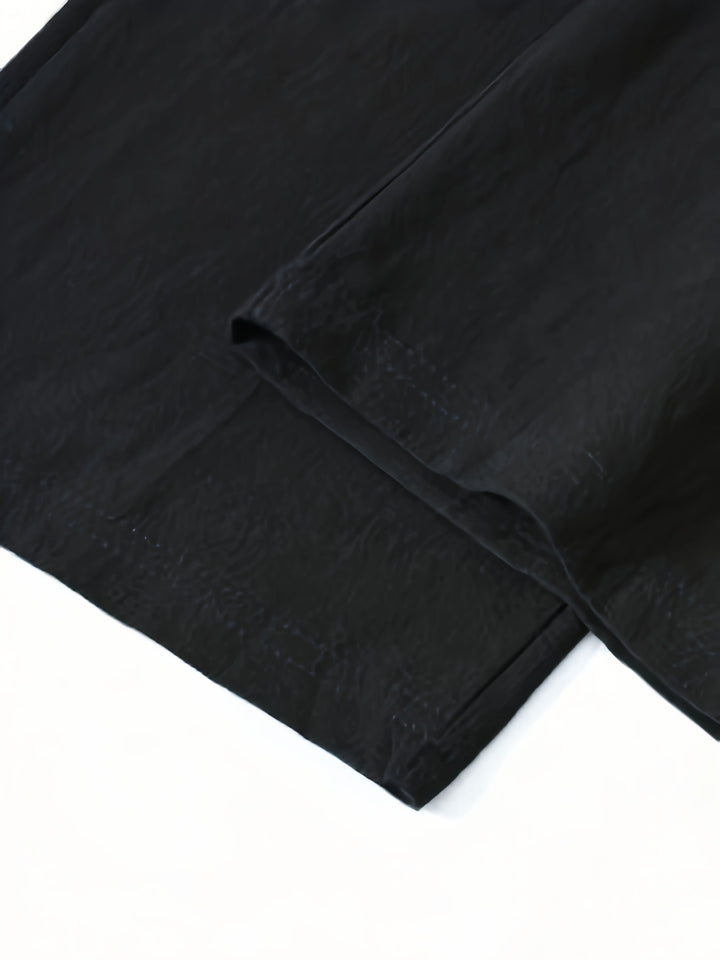 Julien Casual Linen Drawstring Trousers - fabric detail