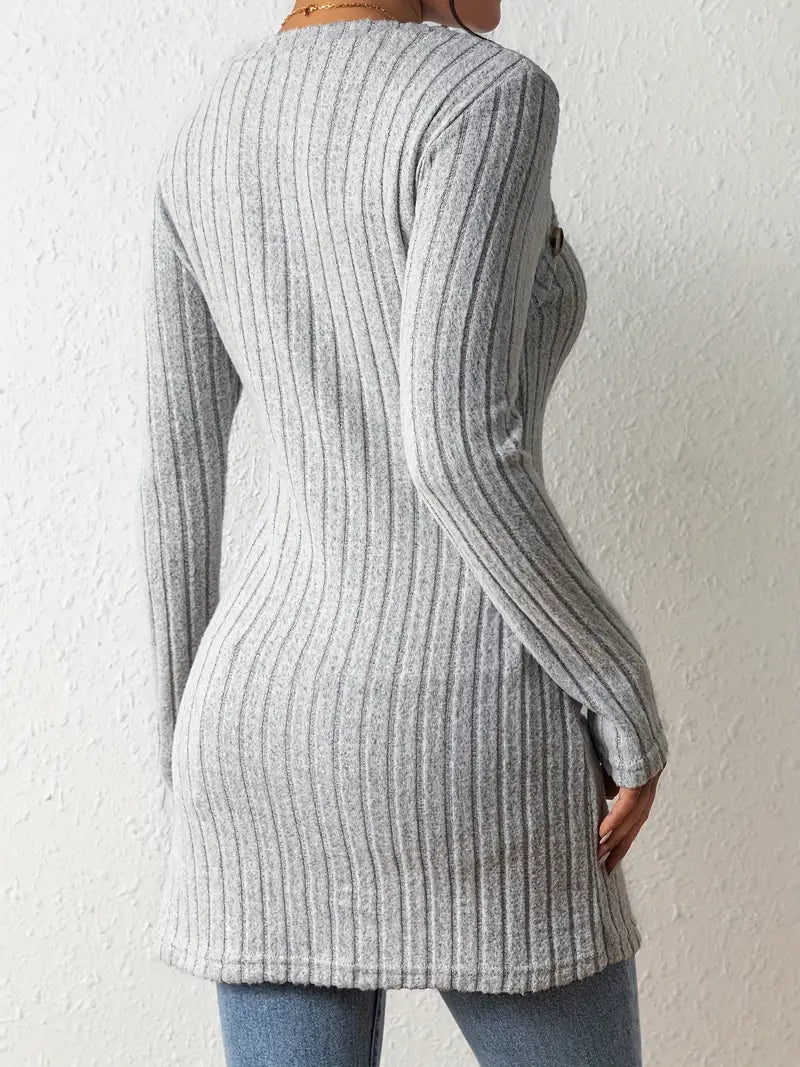 Katherine | Pull long moderne côtelé