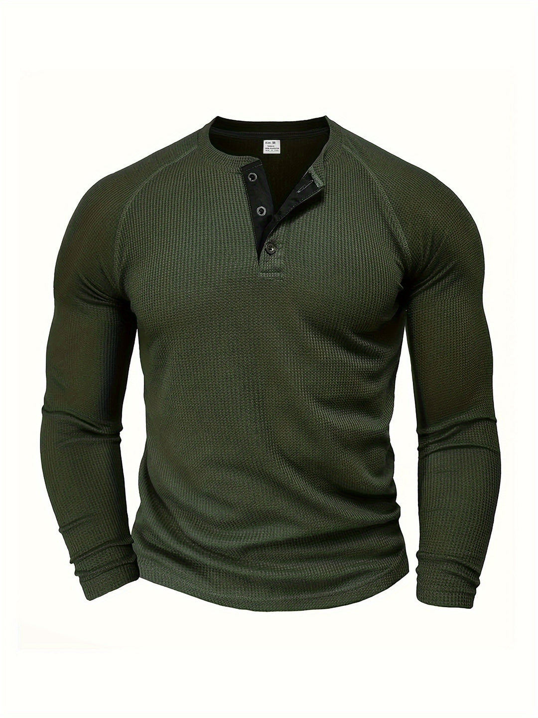Reid | Waffle-Knit Henley Long Sleeve