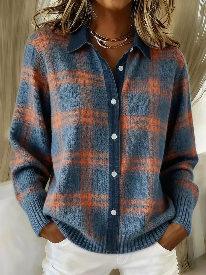 Norah | Soft Checked Knit Blouse