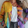 Kirsten | Cardigan boutonné patchwork artistique