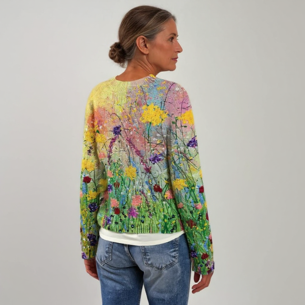 Lindsey | Wildflower Print Long Sleeve Sweater