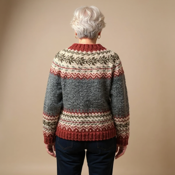 Luci | Fair Isle Knit Button-Up Cardigan