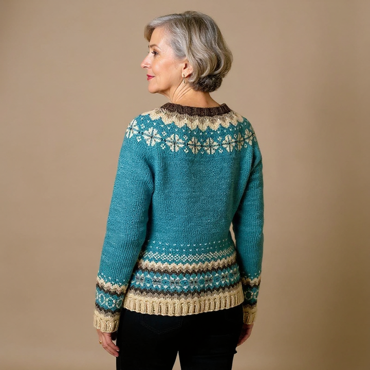 Nellie | Fair Isle Knit Button-Up Cardigan