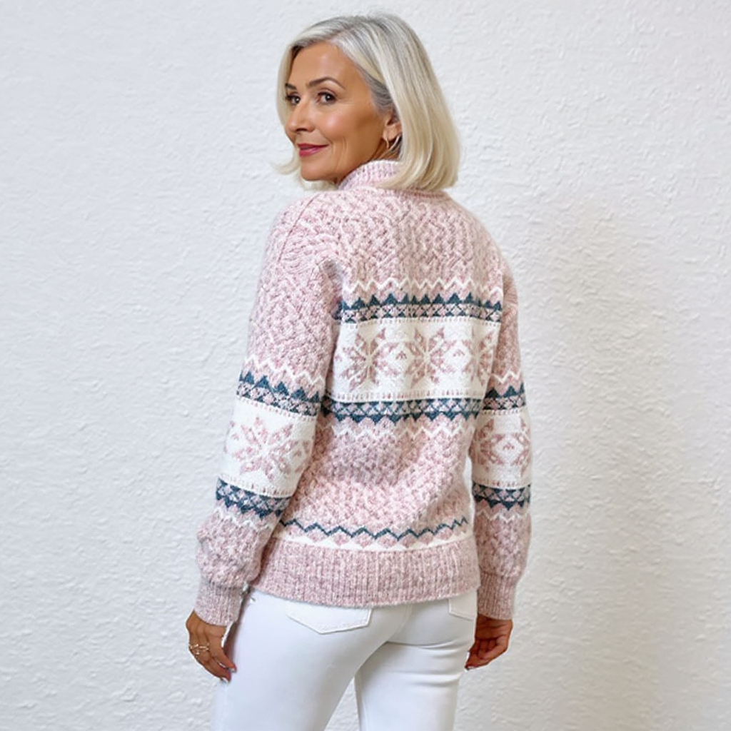 Catherine | Nordic Snowflake Knit Sweater
