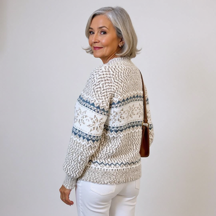 Catherine | Nordic Snowflake Knit Sweater