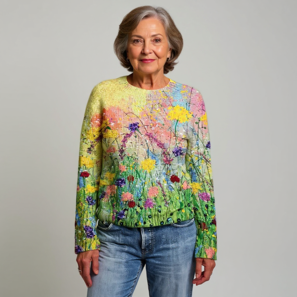 Lindsey | Wildflower Print Long Sleeve Sweater