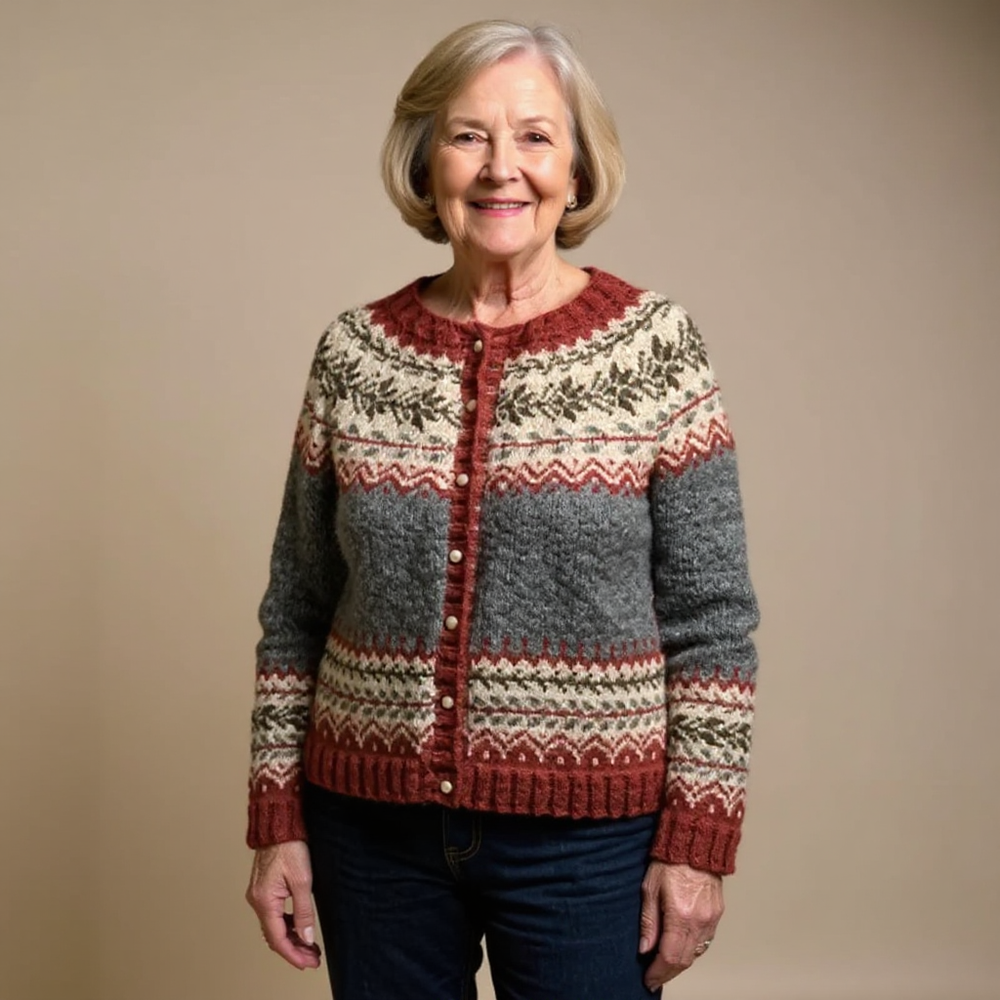 Luci | Fair Isle Knit Button-Up Cardigan