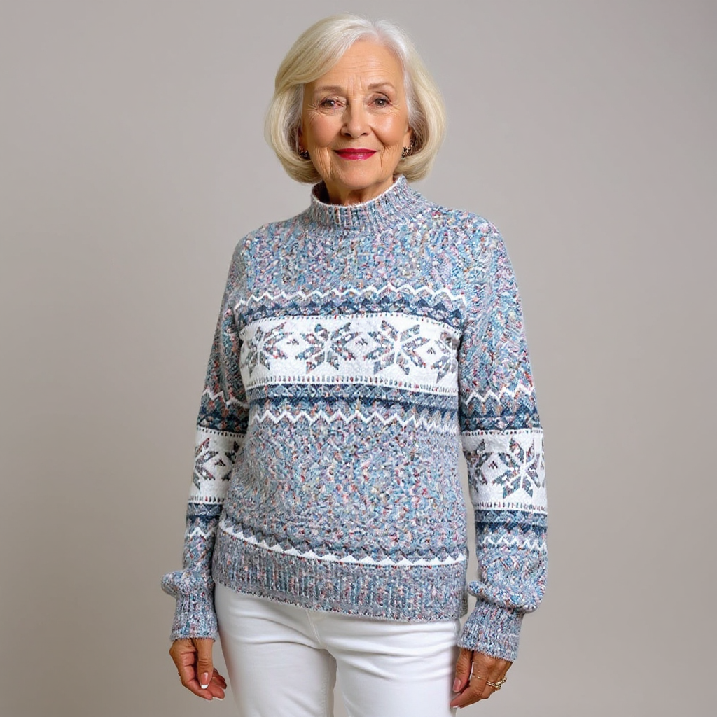 Catherine | Nordic Snowflake Knit Sweater