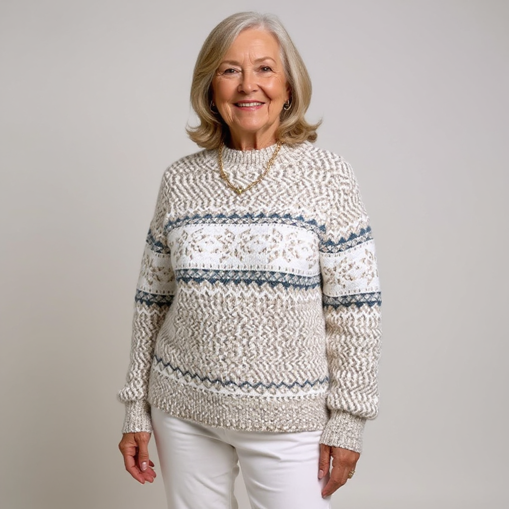 Catherine | Nordic Snowflake Knit Sweater