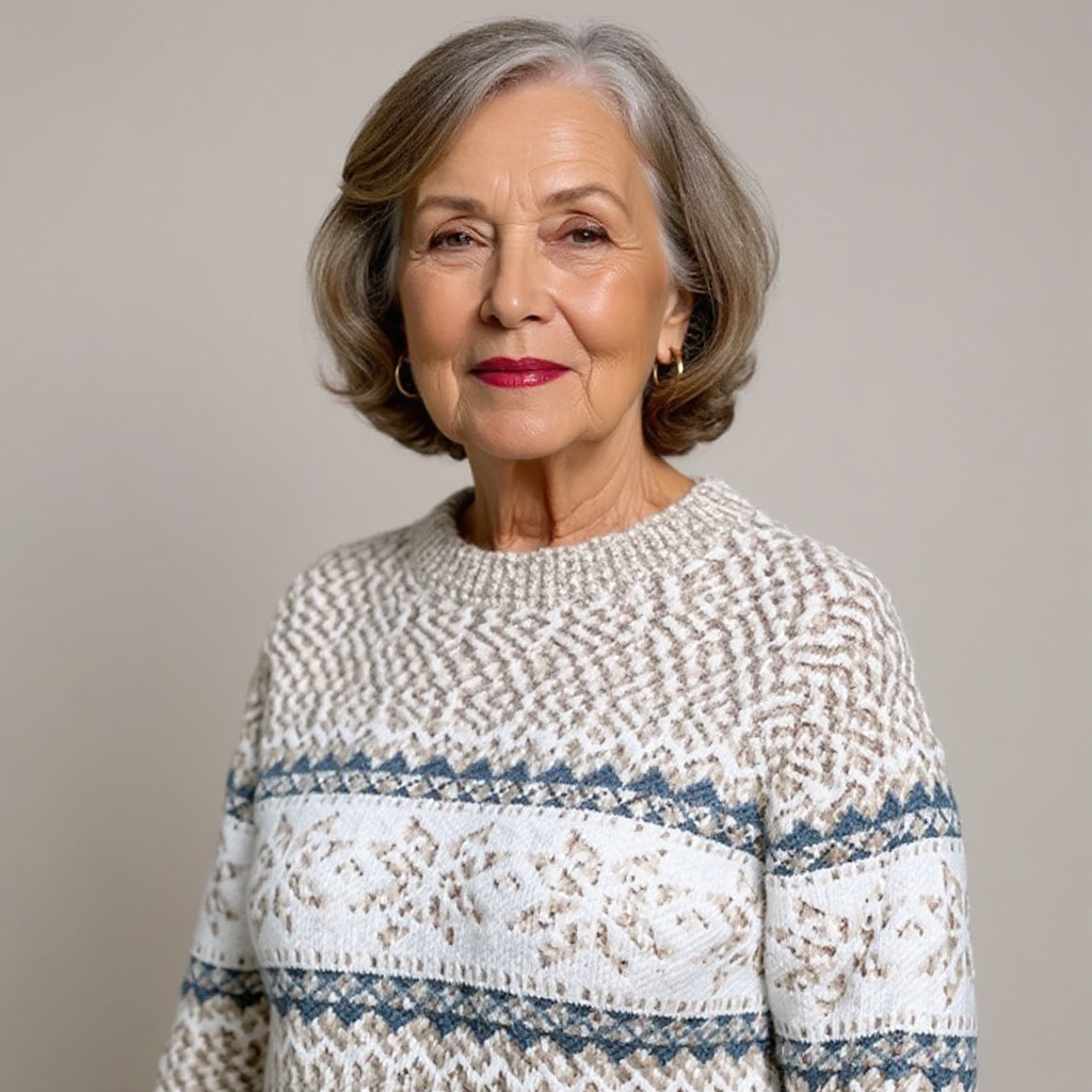 Catherine | Nordic Snowflake Knit Sweater
