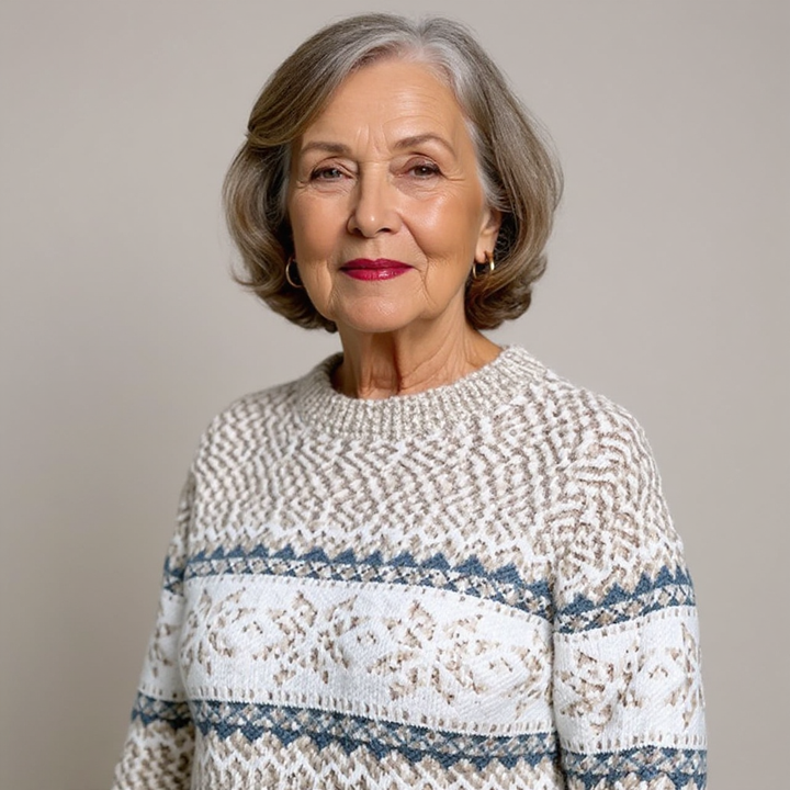 Catherine | Nordic Snowflake Knit Sweater