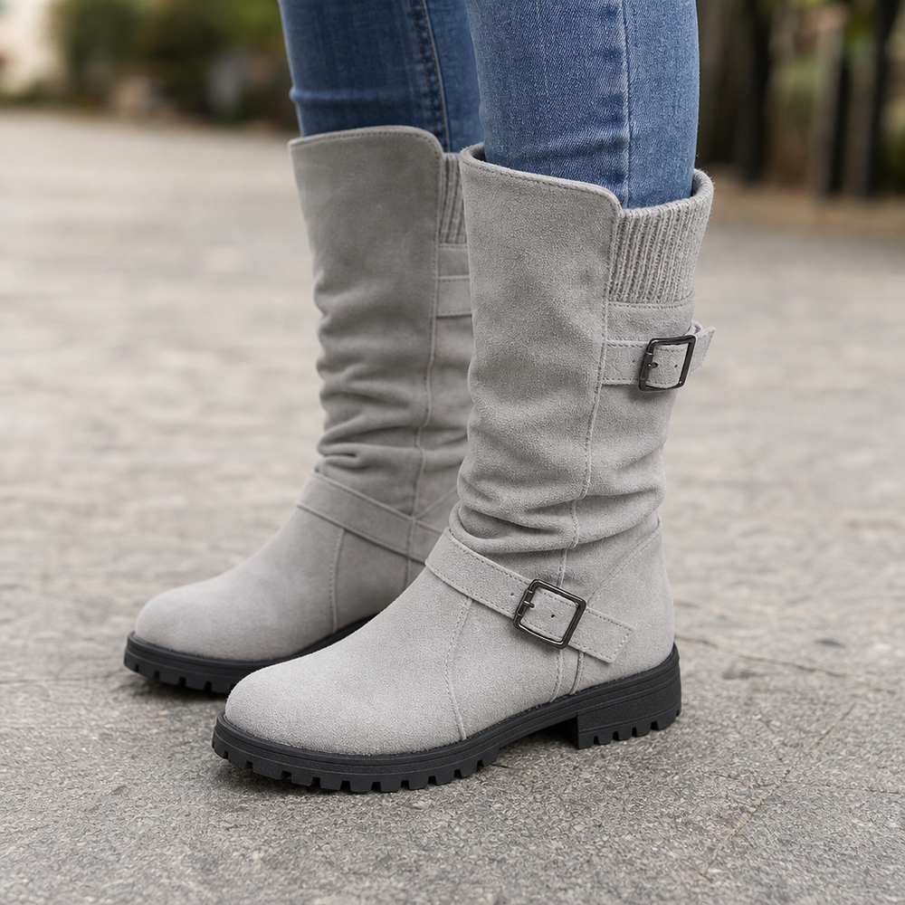 Leyah | Bottines mollet amples à bord-côte