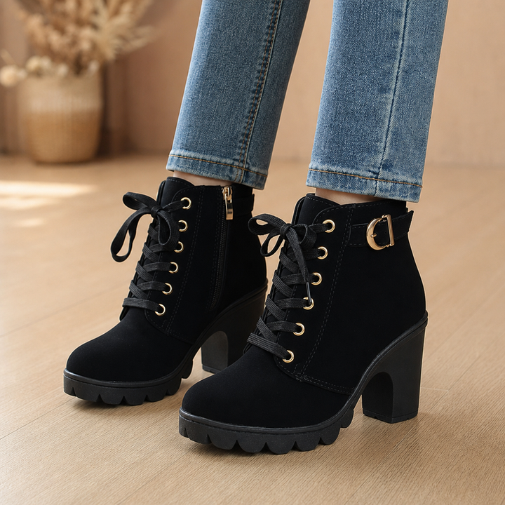 Ayushi | Bottines Sole à gros talon carré