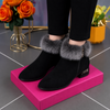 Johanne | Bottines en cuir synthétique à bordure en peluche
