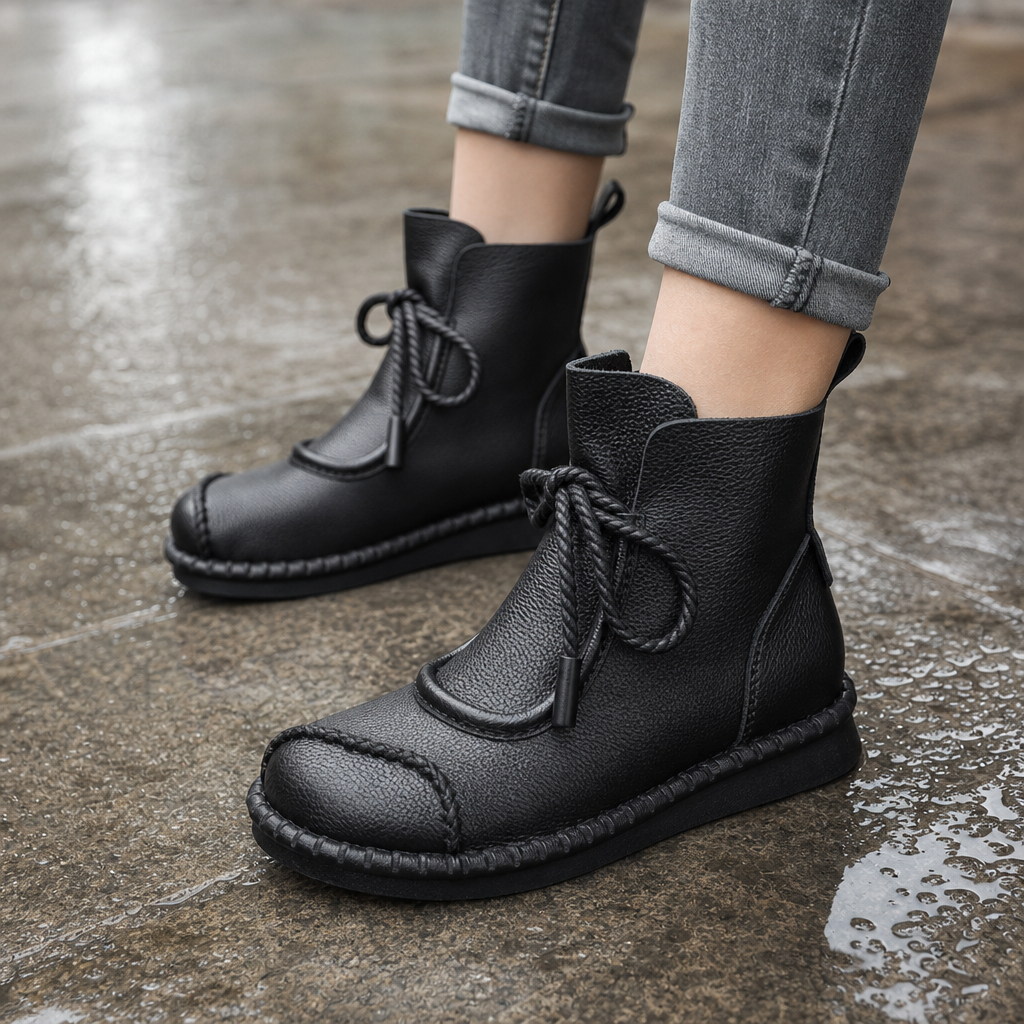 Chenelle | Vintage Lace-Up Ankle Boots