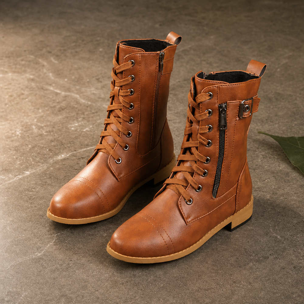 Wrenlee | Bottines à bout rond et fermeture zippée latérale