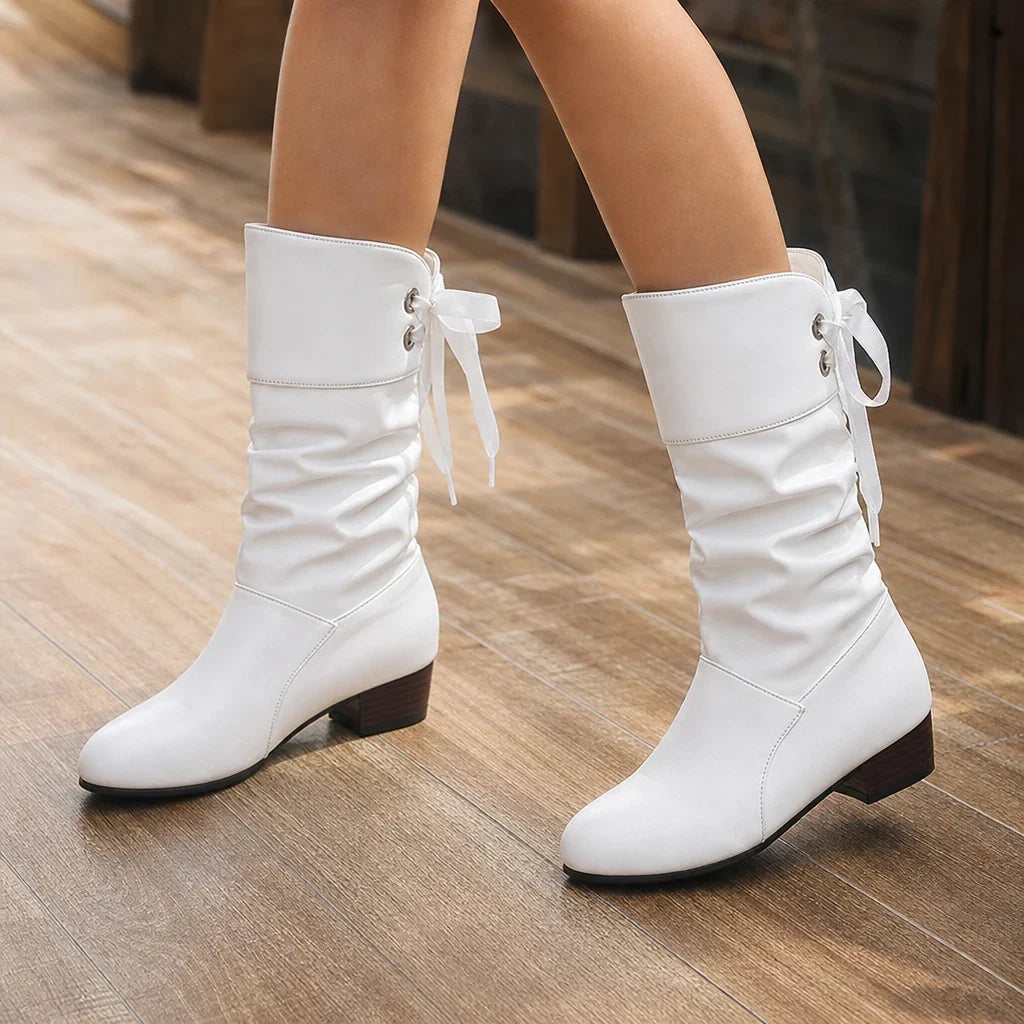 Anabel | Bottines froncées à ruban